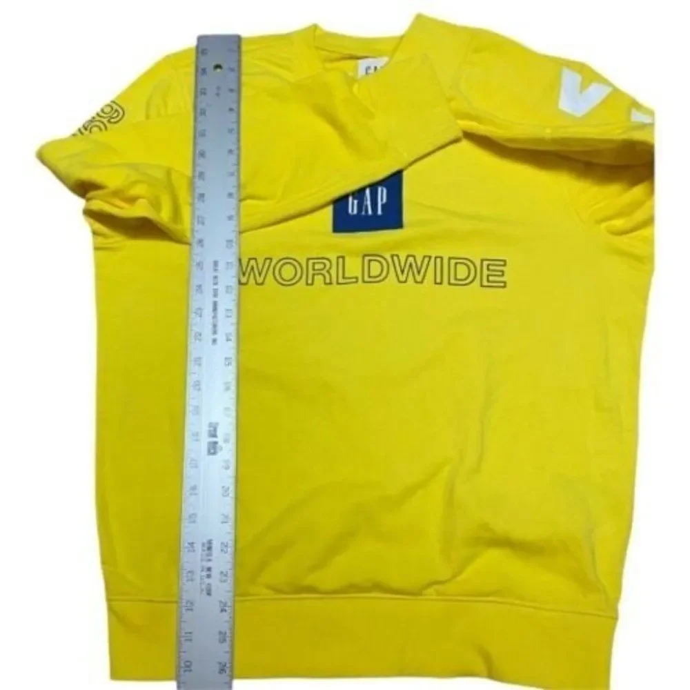 Gap‎ Sweatshirt Mens M Yellow Logo San Francisco California Bright Spring Pastel